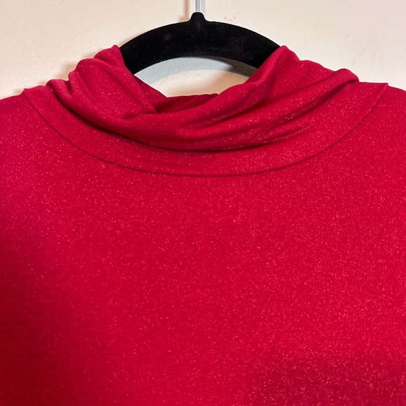 Laura Ashley red shimmering sleeveless mock-neck top zipper back size 2x - Picture 2 of 7